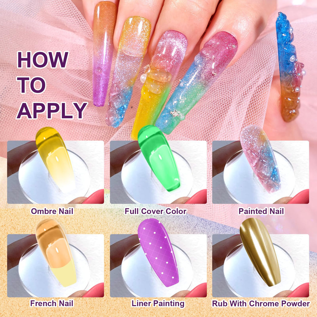 U-Shinein Gradient Painting Gel – 9-Color Ombre Gel Nail Polish Set for French Nails & Nail Art