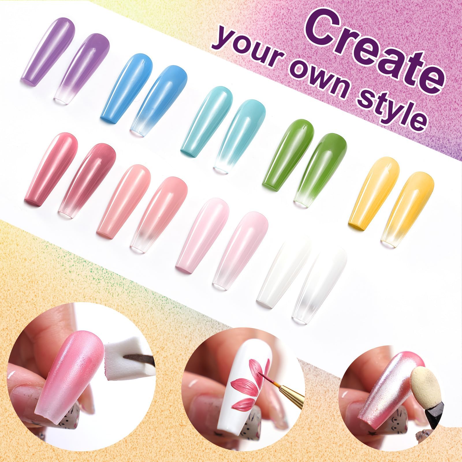 U-Shinein Gradient Painting Gel — 9-Color Ombre Nail Kit for Vibrant Designs