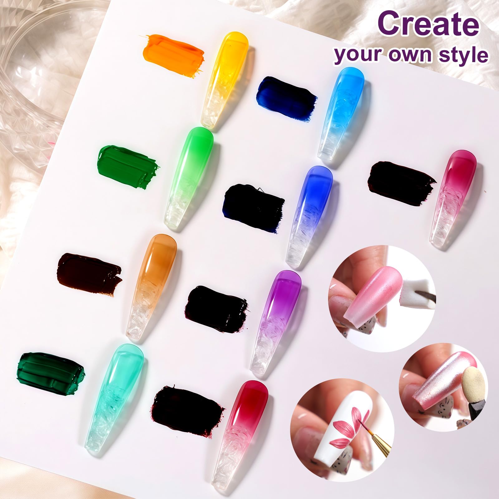 U-Shinein Gradient Painting Gel – 9-Color Ombre Gel Nail Polish Set for French Nails & Nail Art