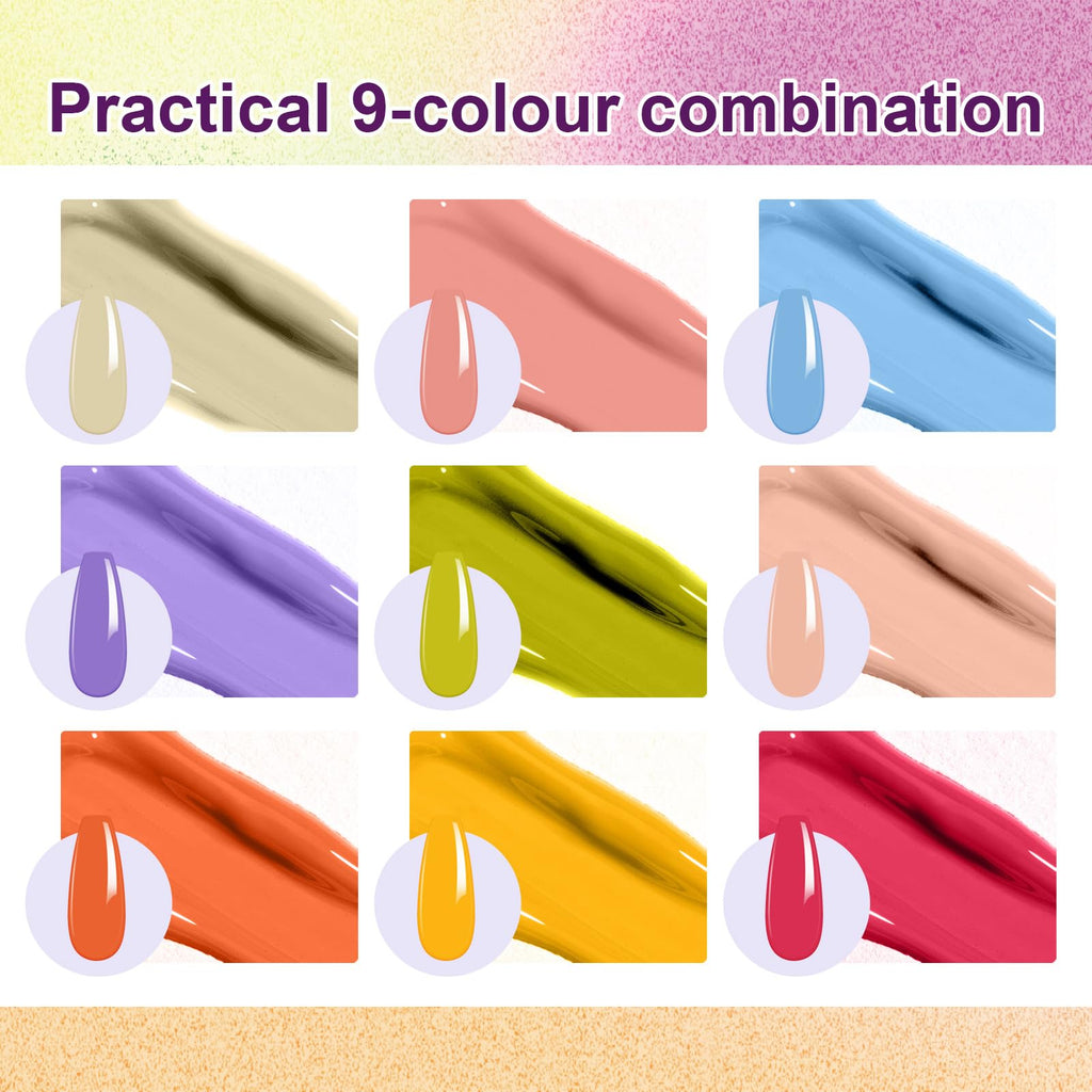 U-Shinein Gradient Painting Gel – 9-Color Ombre Gel Nail Polish Set for DIY Nail Art