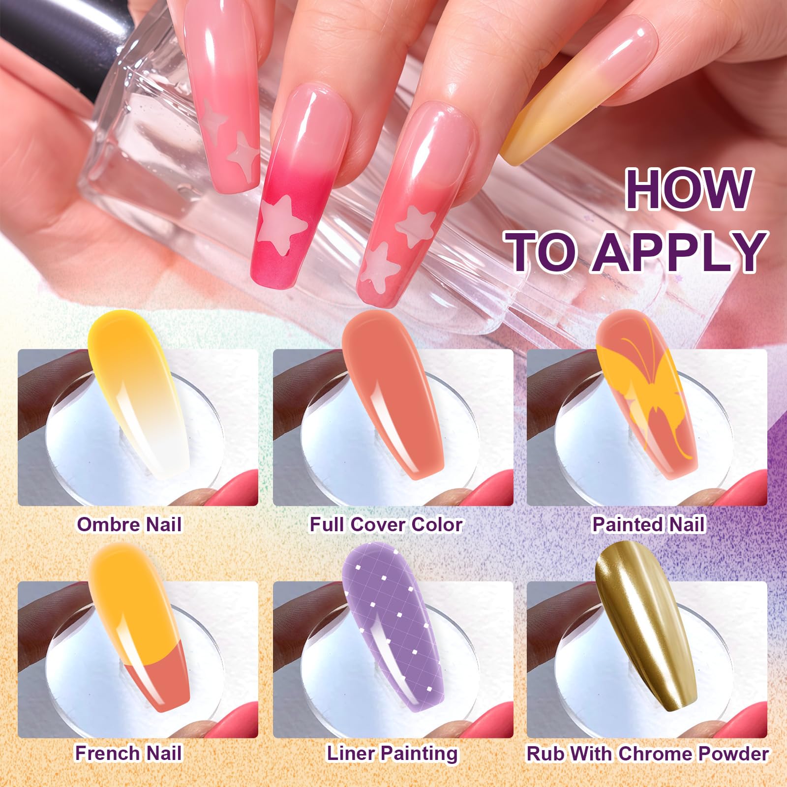 U-Shinein Gradient Painting Gel – 9-Color Ombre Gel Nail Polish for Gradient Nails, French Manicure, Soak-Off UV, DIY Home Salon