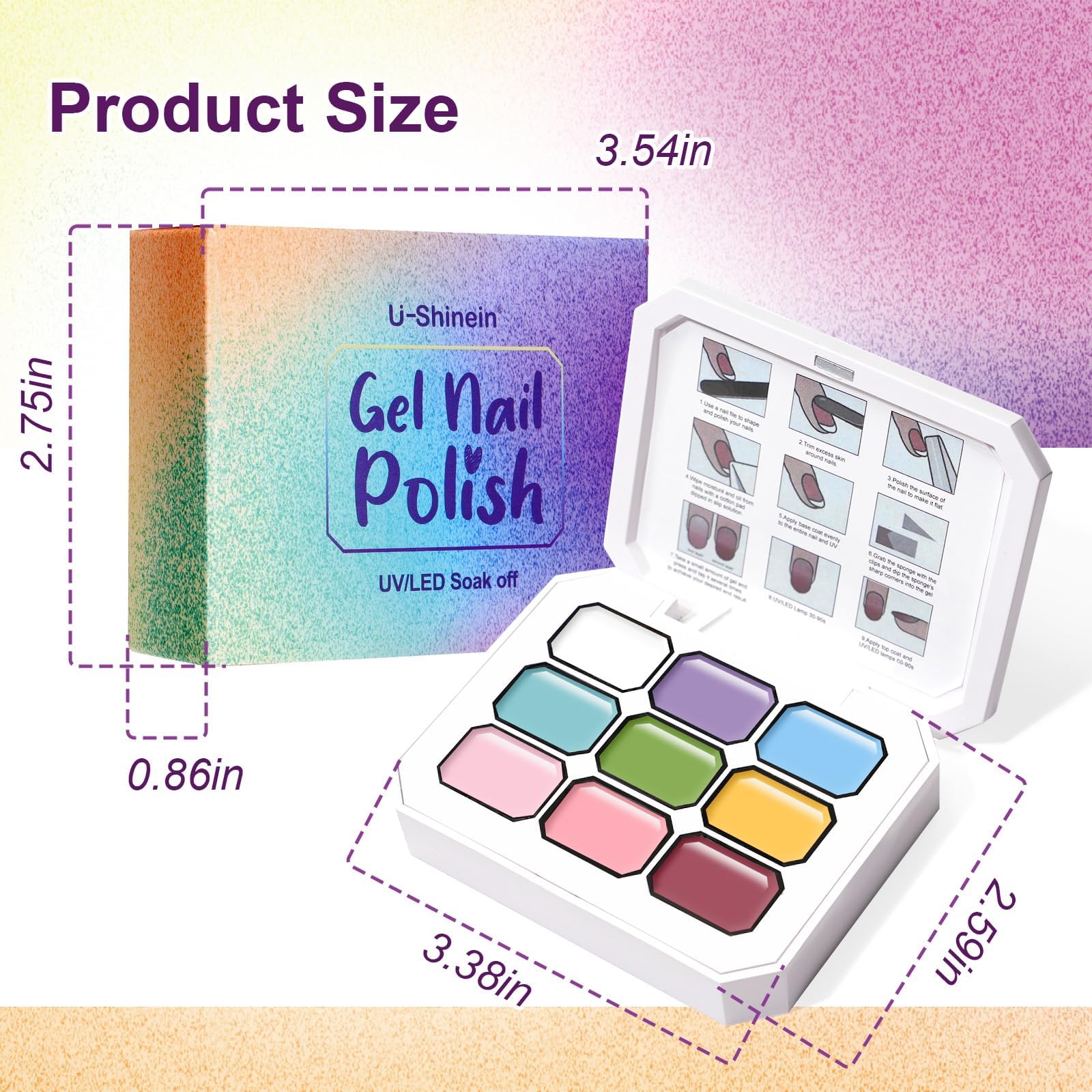 U-Shinein Gradient Painting Gel — 9-Color Ombre Nail Kit for Vibrant Designs
