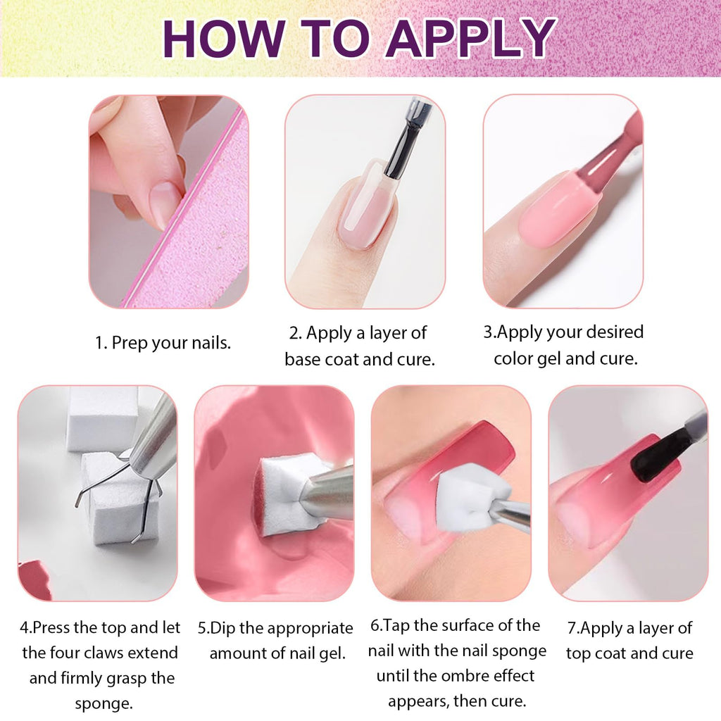 U-Shinein Gradient Painting Gel Set – 9-Color Ombre Gel Polishes for Nail Art, Soak-Off UV DIY