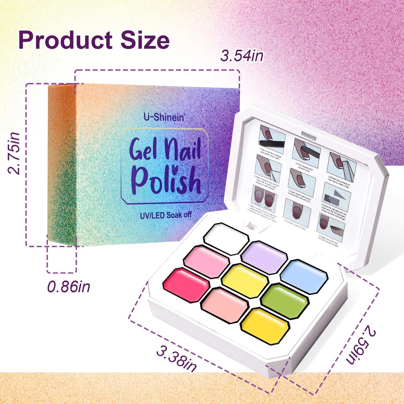 U-Shinein Gradient Painting Gel — 9-Color Ombre Gel Nail Polish Set for Nail Art