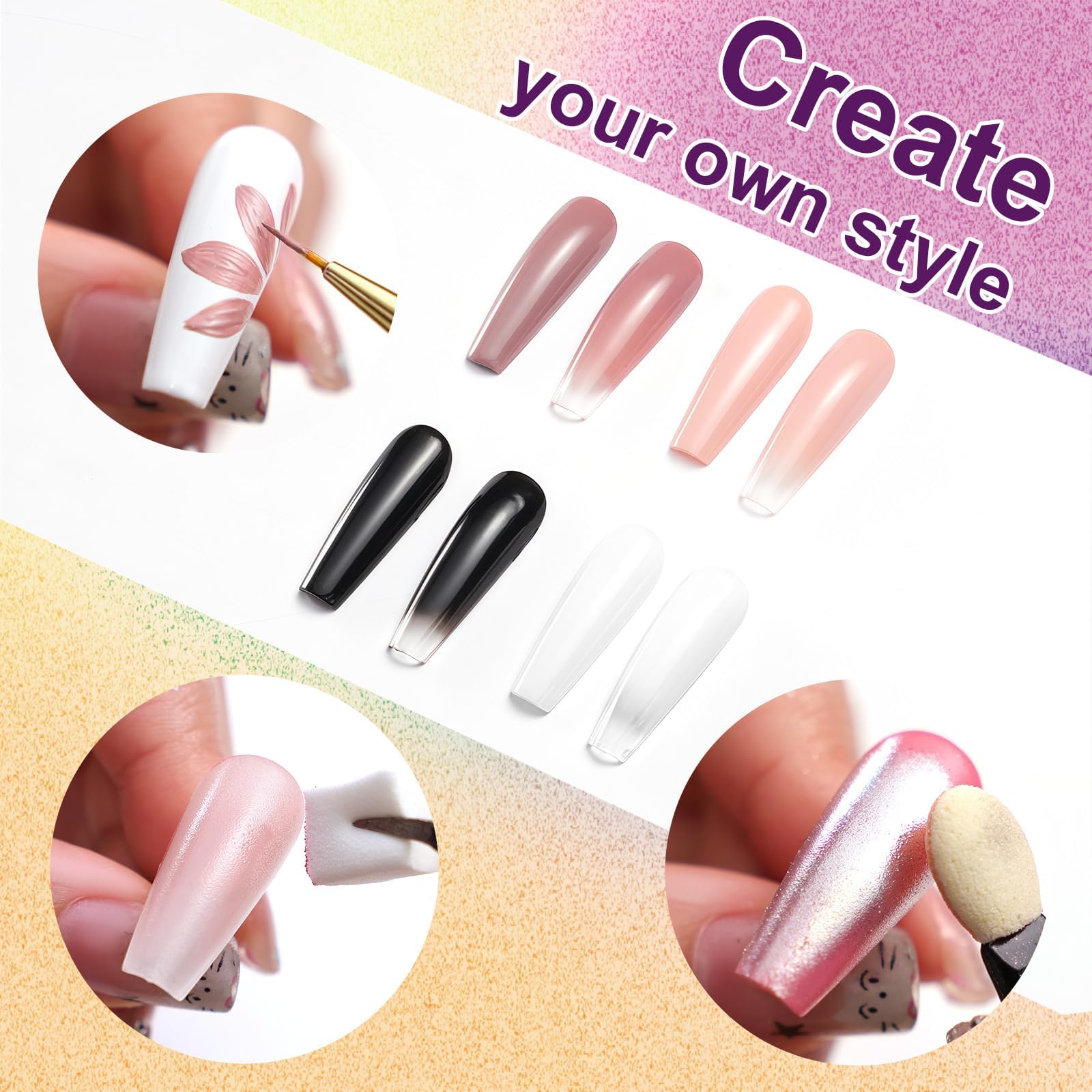 U-Shinein Gradient Painting Gel Set – 9-Color Ombre Gel Polishes for Nail Art, Soak-Off UV DIY