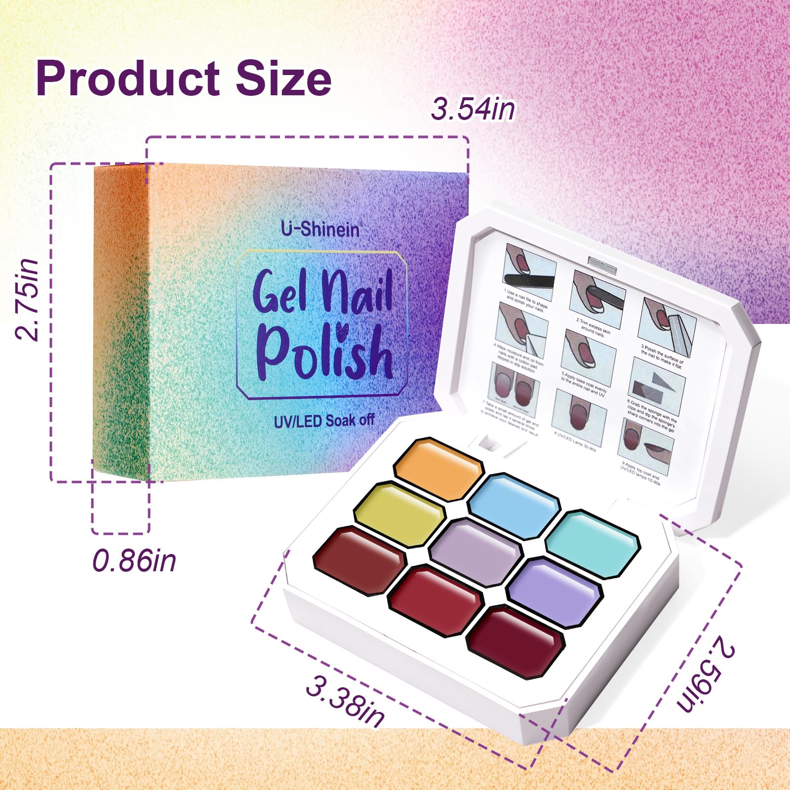 U-Shinein Gradient Painting Gel — 9-Color Ombre Gel Nail Polish Kit