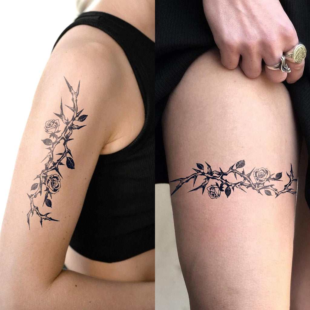 UBICA Semi Permanent Tattoos – 2 Sheets (Snake, Thorns, Eye) 1-2 Weeks