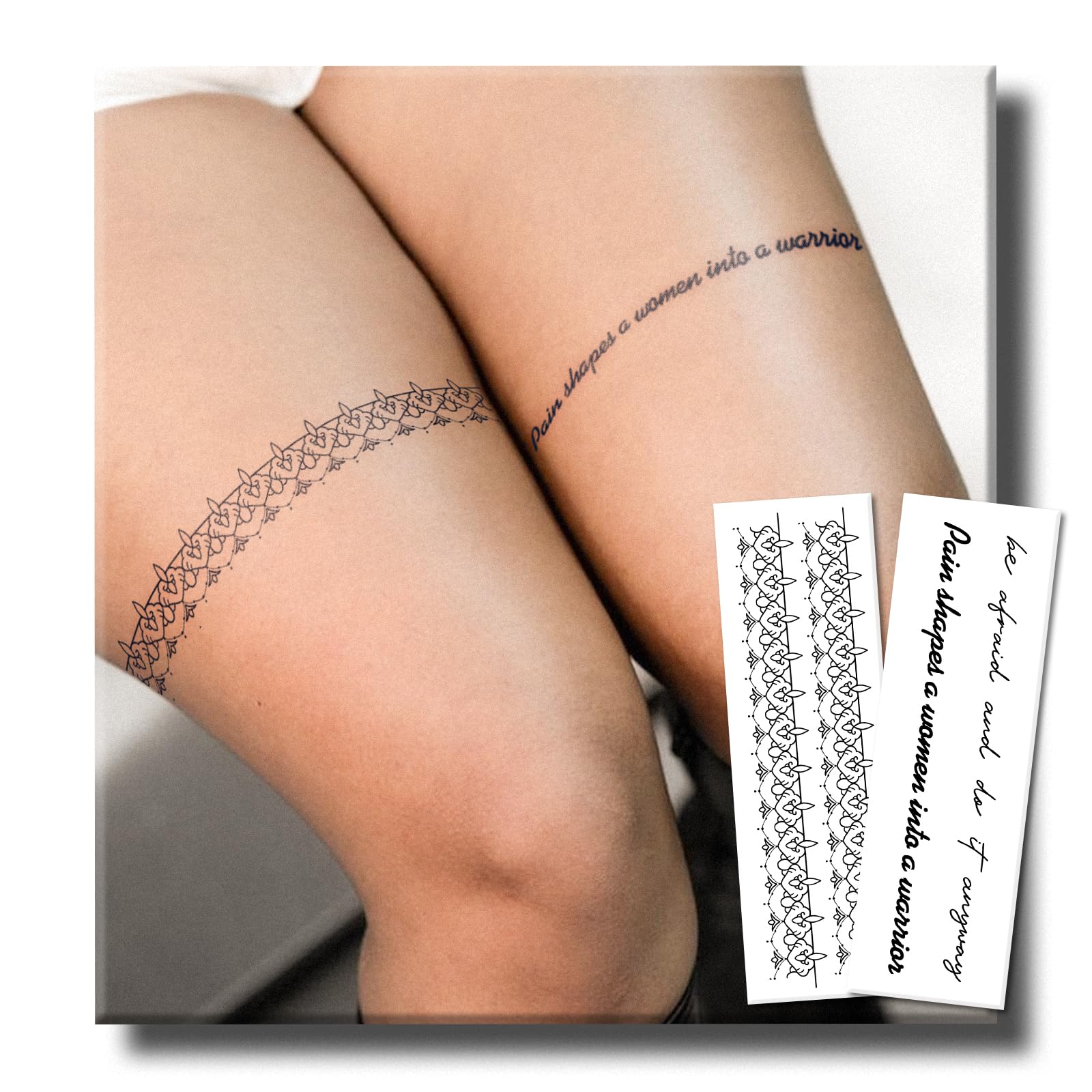 UBICA Lace Thigh Tattoos – 2 Sheets, Lasts 7–15 Days, Develops in 24h, Waterproof