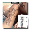 UBICA Large Semi Permanent Tattoo – 2 Sheets, 1–2 Week Wear, Waterproof & Realistic
