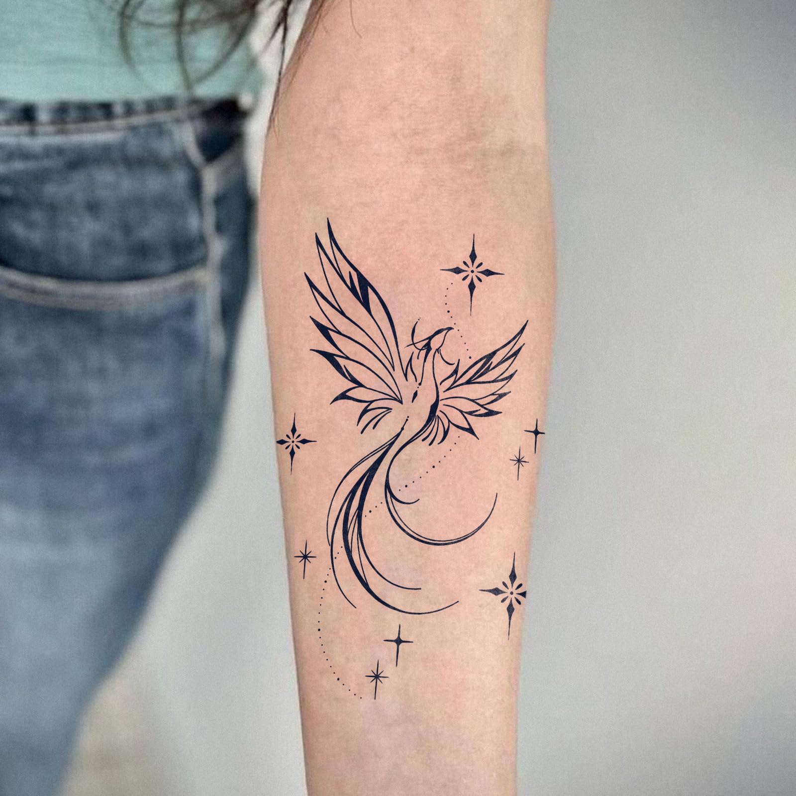 UBICA Semi Permanent Tattoos - 2 Sheets, Waterproof Realistic Back/Arm Designs, Develops in 48H
