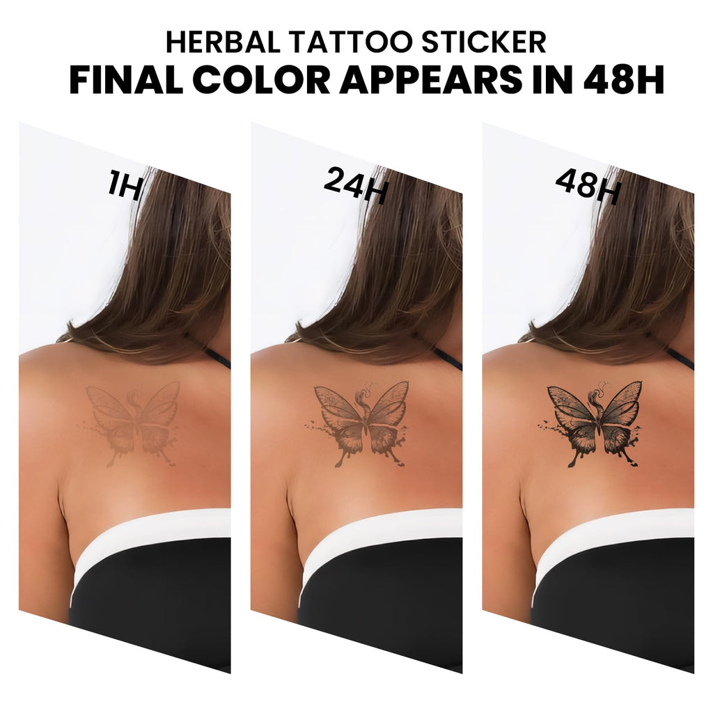 UBICA Tattoo Tech: 2 Large Sheets Lily Flower Semi-Permanent Tattoos, 7–15 Days, Waterproof