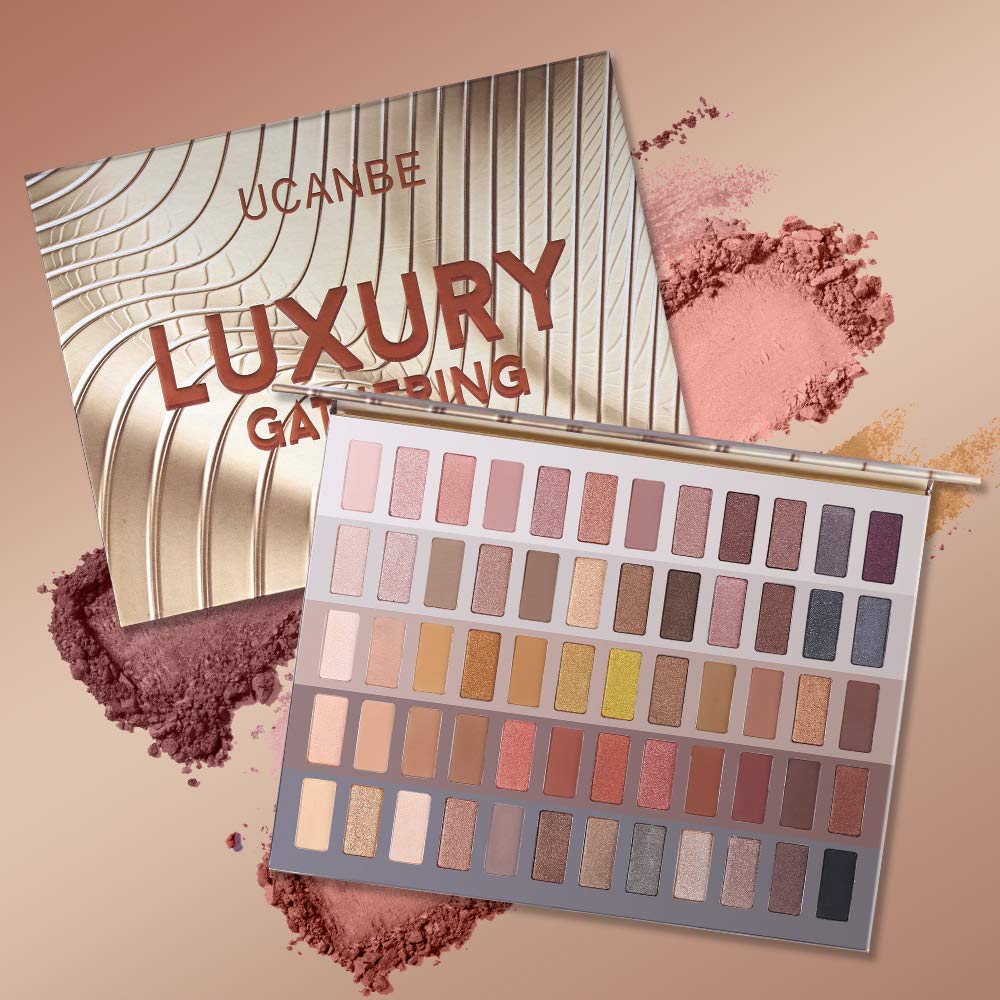 UCANBE Luxury Gathering Neutral Eyeshadow Palette - 60 Shades Matte Satin Pearl Metal