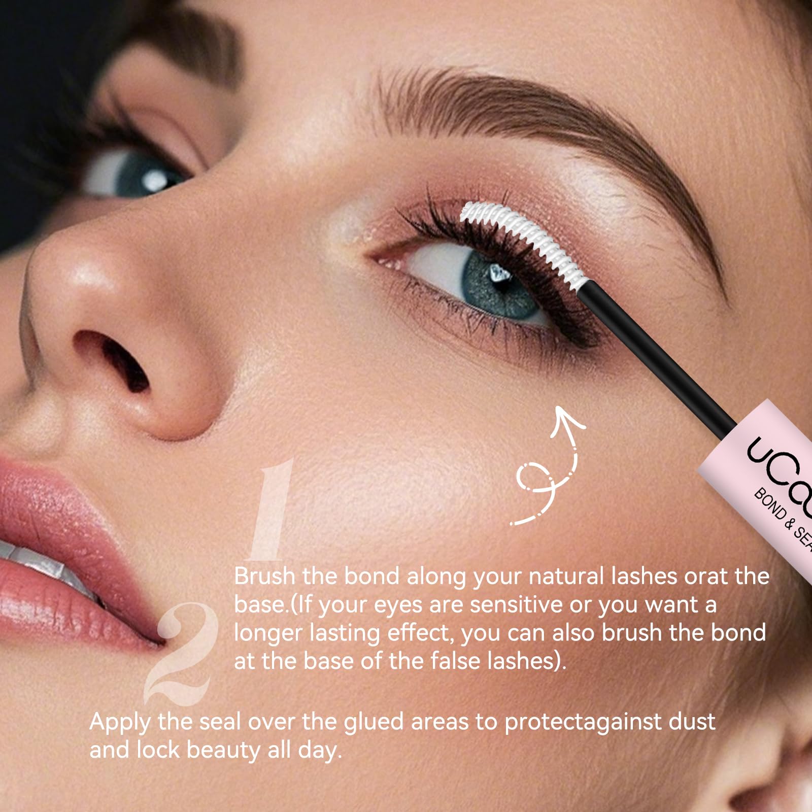 UCOOLME Lash Bond and Seal Waterproof – 10ML 2-in-1 Lash Glue for Clusters