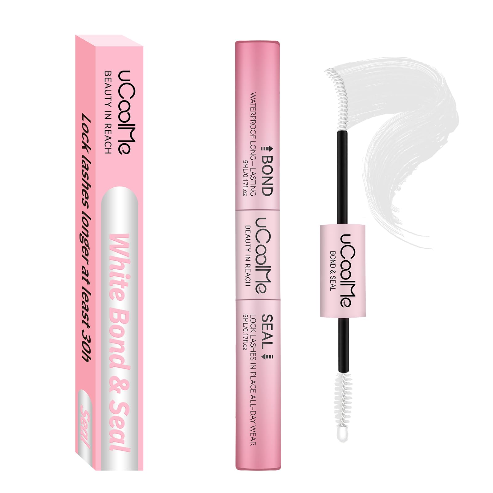 UCOOLME Lash Bond and Seal Waterproof – 10ML 2-in-1 Lash Glue for Clusters