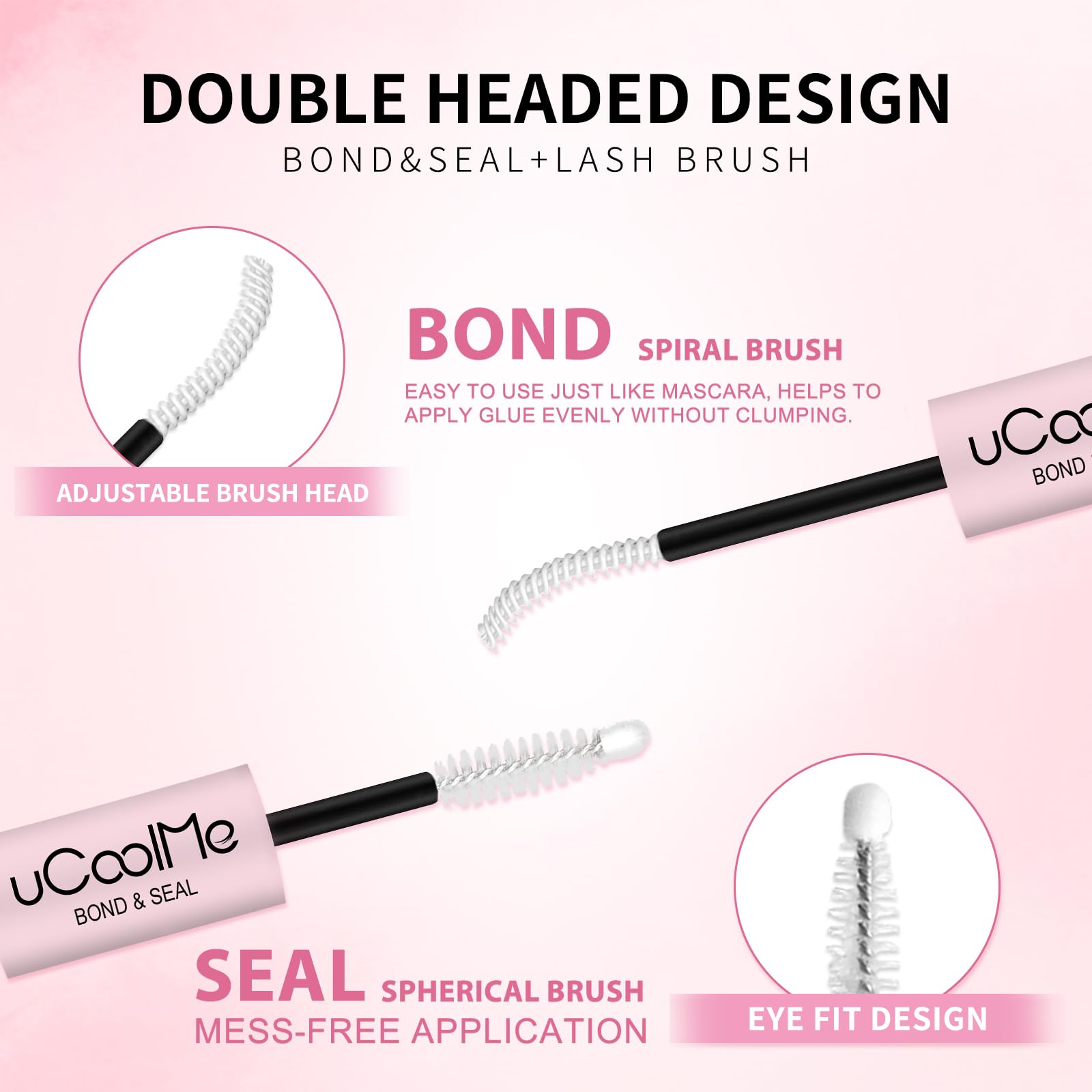 UCOOLME Lash Bond and Seal Waterproof – 10ML 2-in-1 Lash Glue for Clusters