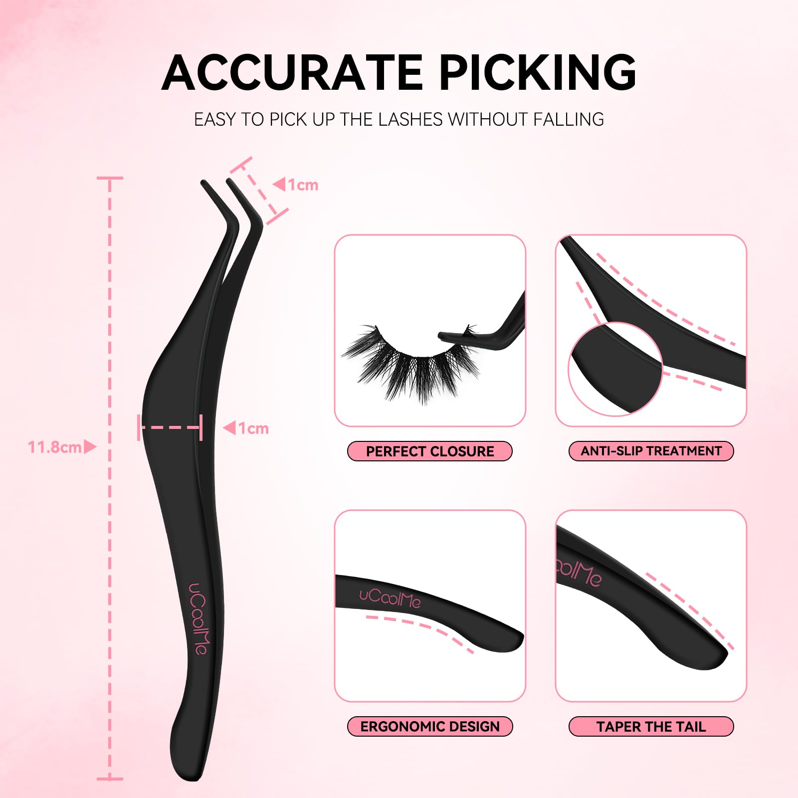 UCOOLME Lashes Clusters – Fluffy Strip Lashes, DIY Cut, CC Curl, Cotton Band