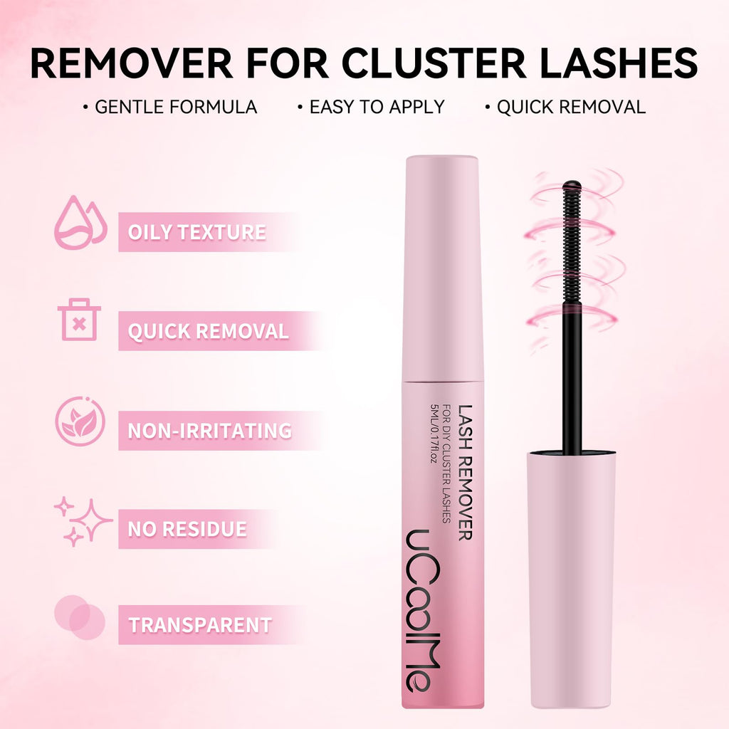 UCOOLME Lash Glue Remover 5ML – Gentle Oil-Based Dissolver with Spiral Brush & Leak-Proof Cap