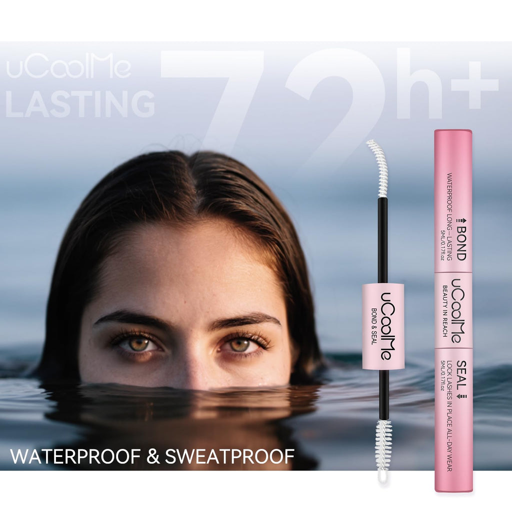 UCOOLME Lash Bond and Seal Waterproof – 10ML 2-in-1 Lash Glue for Clusters