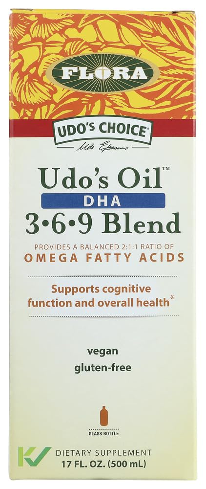 Udo's Choice DHA Oil Blend 17oz – Vegetarian Algae DHA, Omega 3-6-9