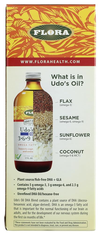 Udo's Choice DHA Oil Blend 17oz – Vegetarian Algae DHA, Omega 3-6-9