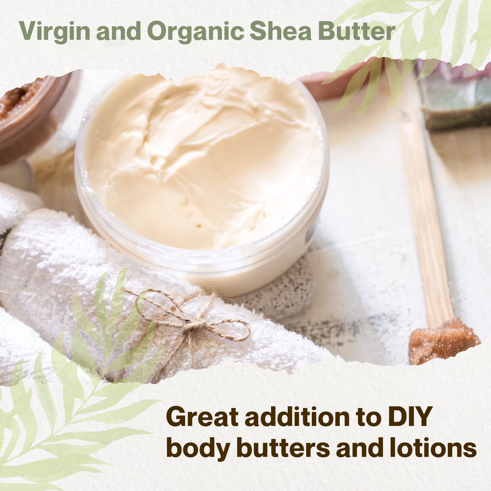 uhroh-muh Shea Butter (Virgin) – Organic, USDA Certified, Ghana (0.8 kg / 1.7 lb) Pack of 1