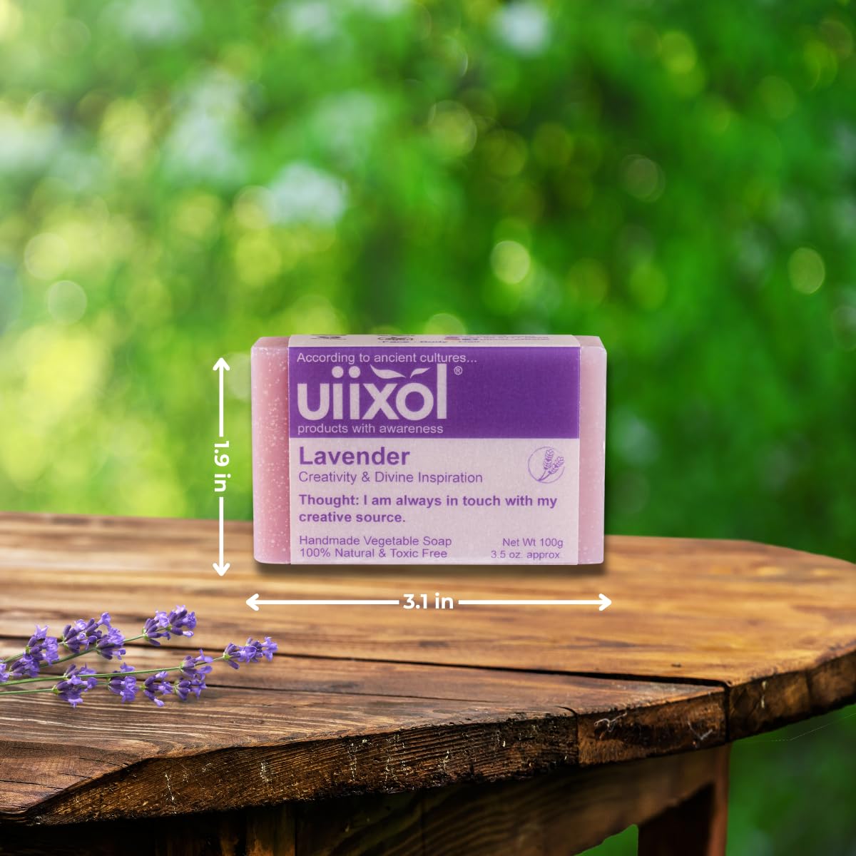 Uiixol Handmade Soap Bars Set of 5 – Almonds, Lavender, Peppermint, Rosemary, Violets (3.5 oz each)