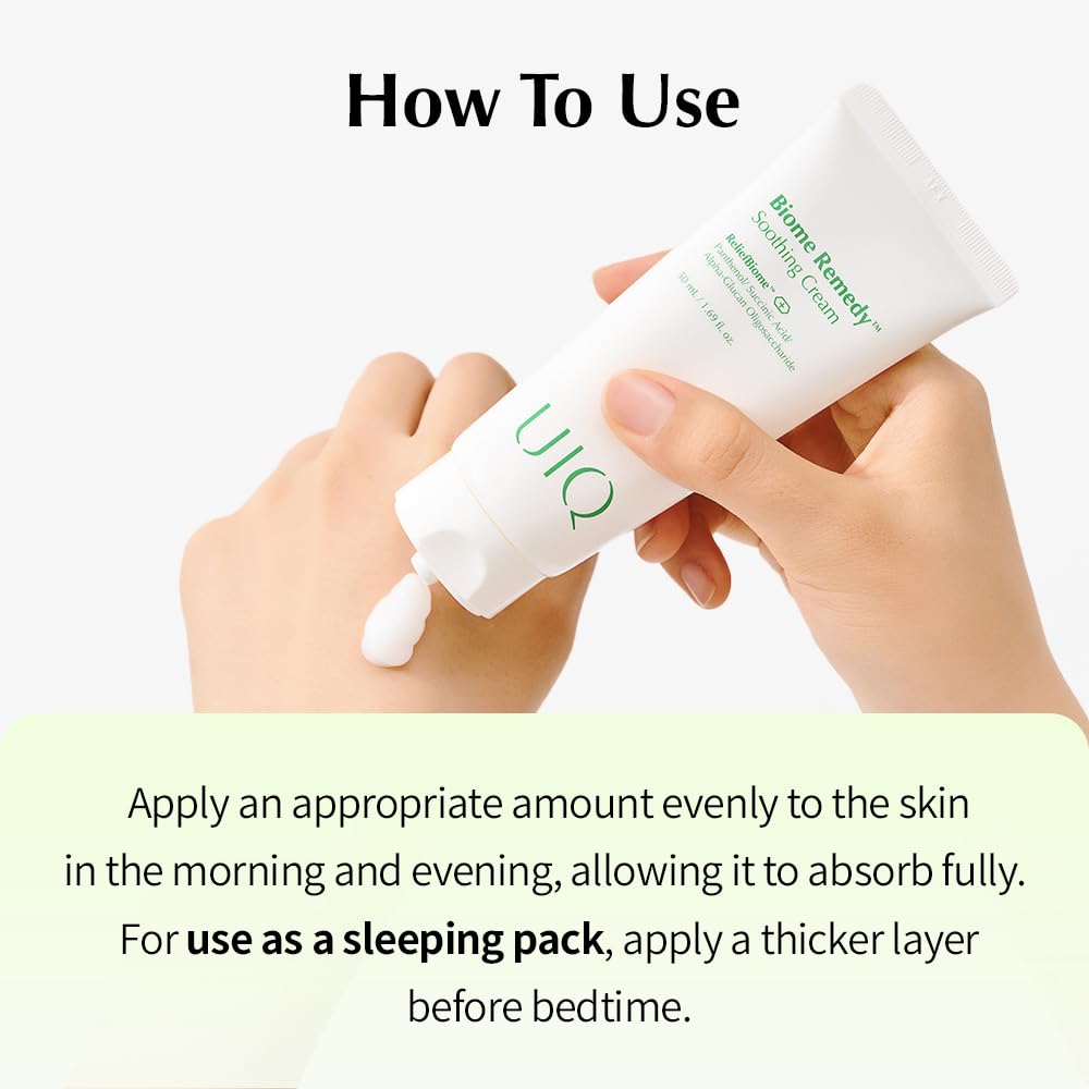 UIQ Biome Remedy Soothing Cream – Instant Hydration, Panthenol, Non-Comedogenic, 50ml (Korean Skincare)