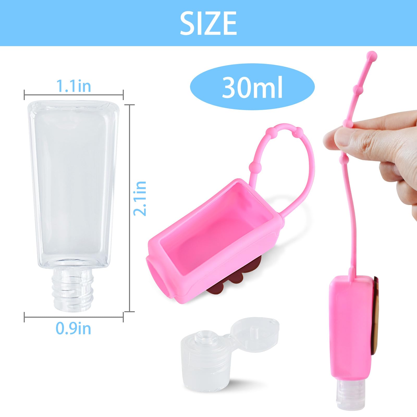 Ulbemoll Refillable Travel Bottles 60ml – 4 Pack (Capybara Pattern)