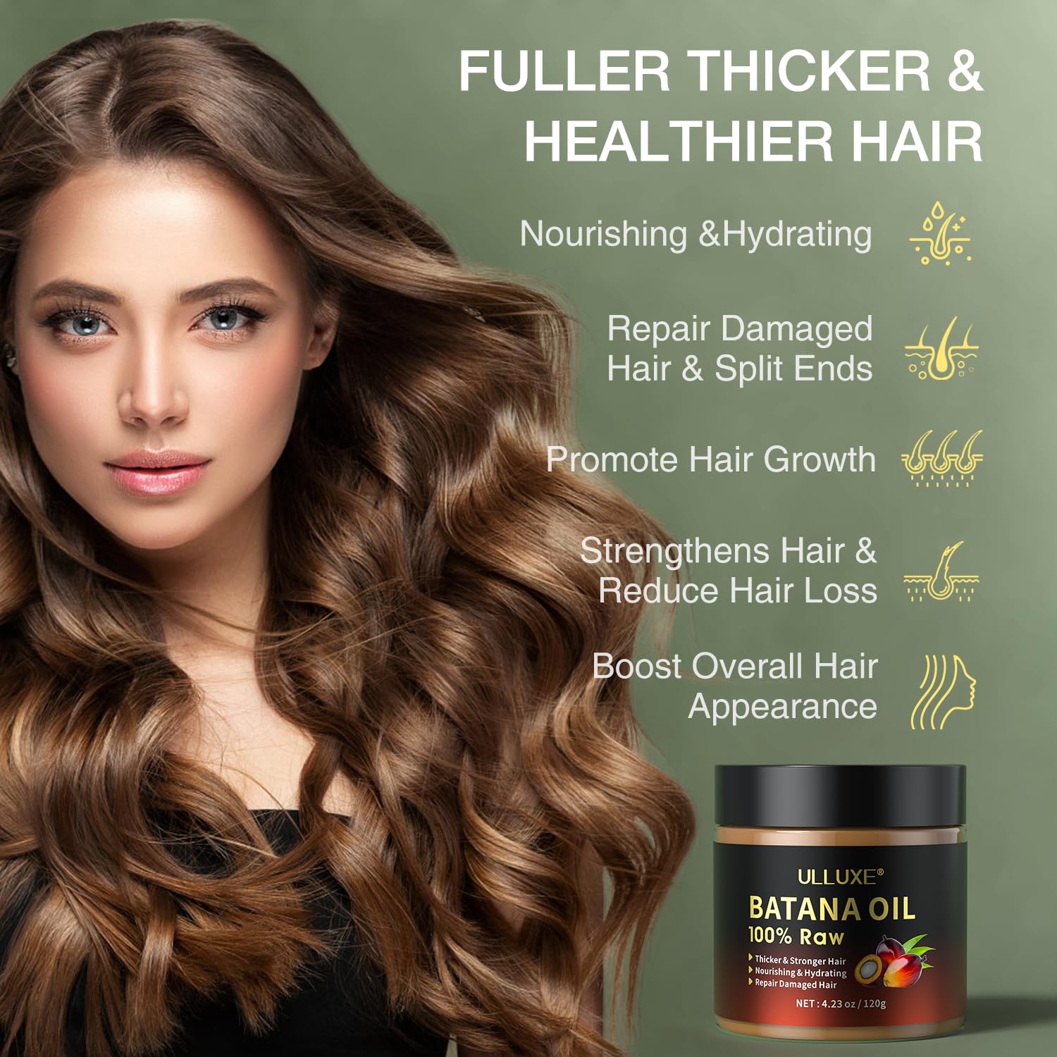 ulluxe Raw Batana Oil – 100% Natural Unrefined Hair Growth Oil from Honduras