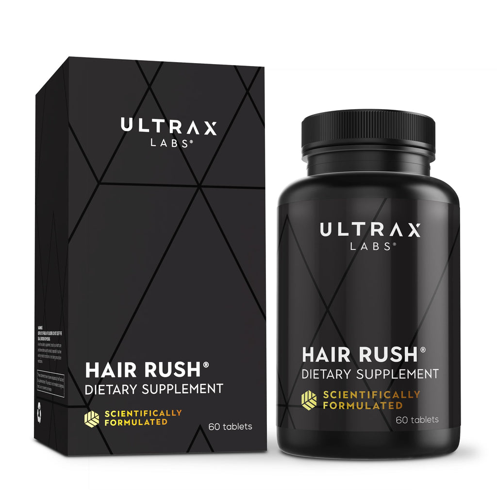 Ultrax Labs Hair Rush | Maxx Hair Growth & Anti Hair Loss Nutrient Solubilized Keratin Vitamin Supplement, 60 Tablets