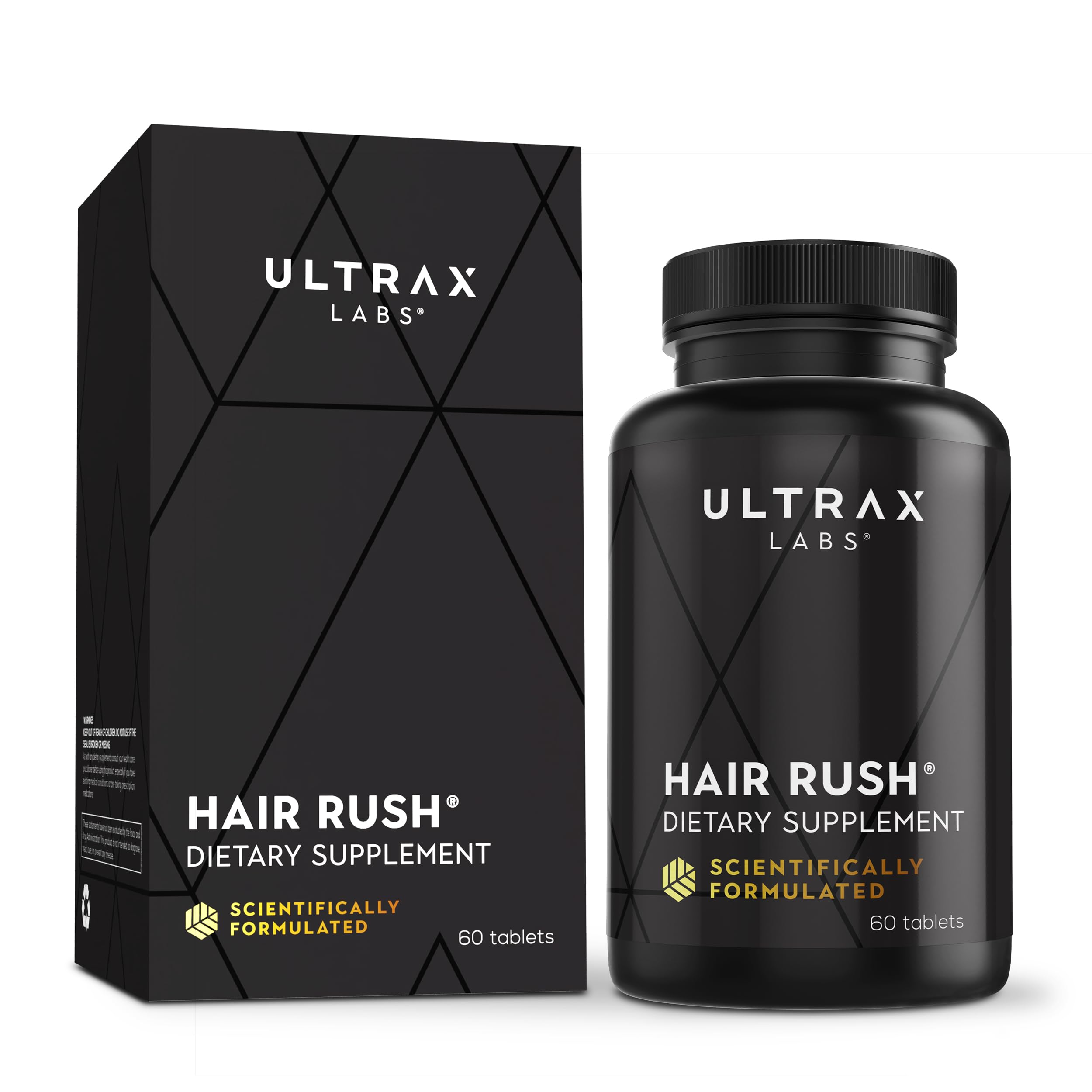 Ultrax Labs Hair Rush | Maxx Hair Growth & Anti Hair Loss Nutrient Solubilized Keratin Vitamin Supplement, 60 Tablets