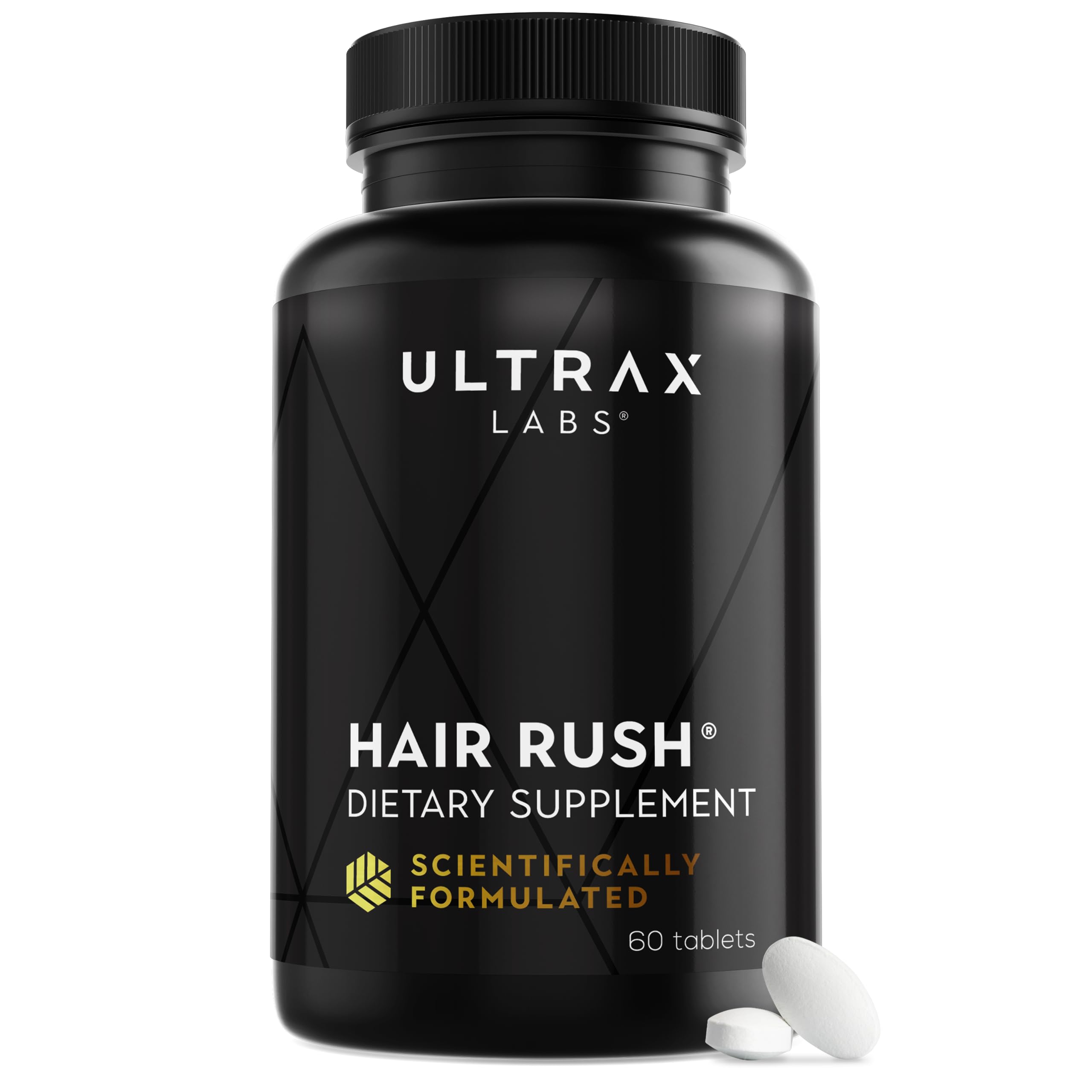 Ultrax Labs Hair Rush | Maxx Hair Growth & Anti Hair Loss Nutrient Solubilized Keratin Vitamin Supplement, 60 Tablets