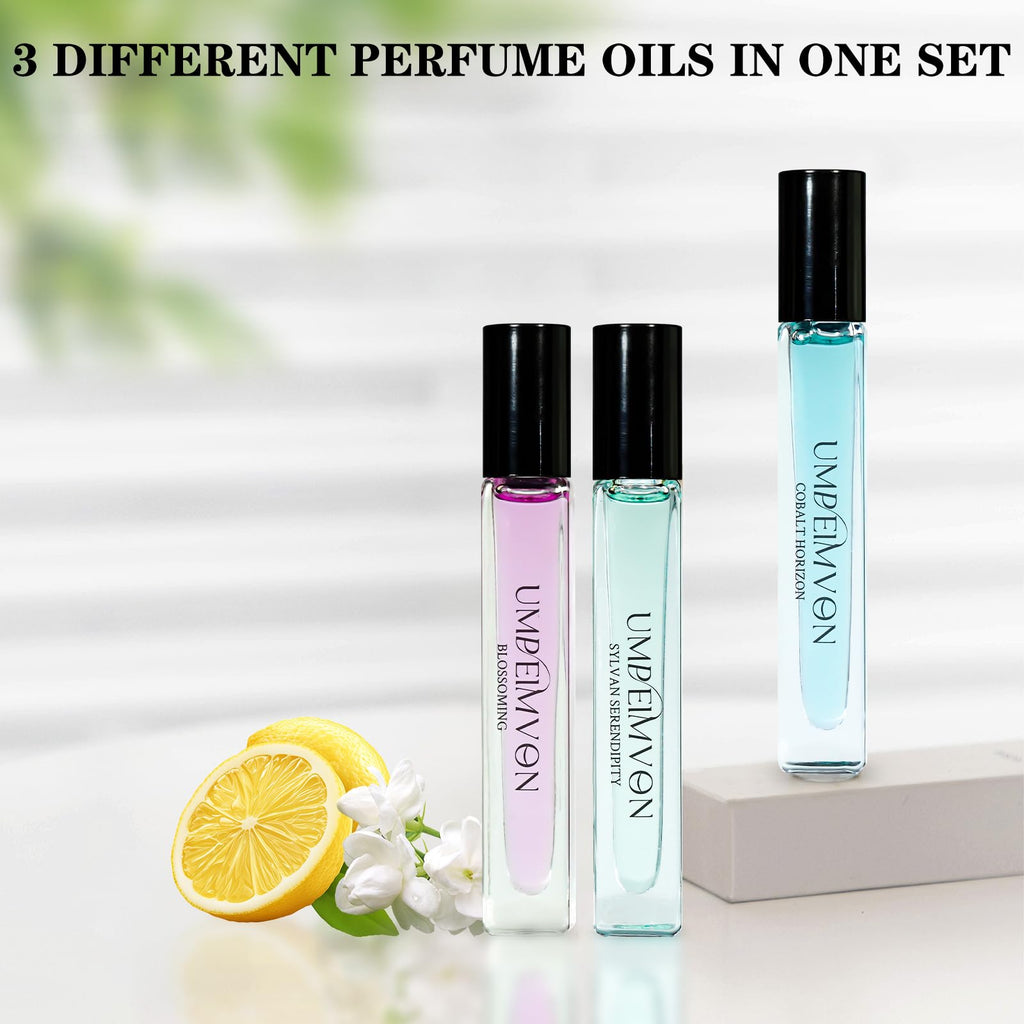 Umpeimvon Perfume Oil Roll-On Gift Set – Unisex Scent Trio, Travel-Size 0.33 fl oz Each