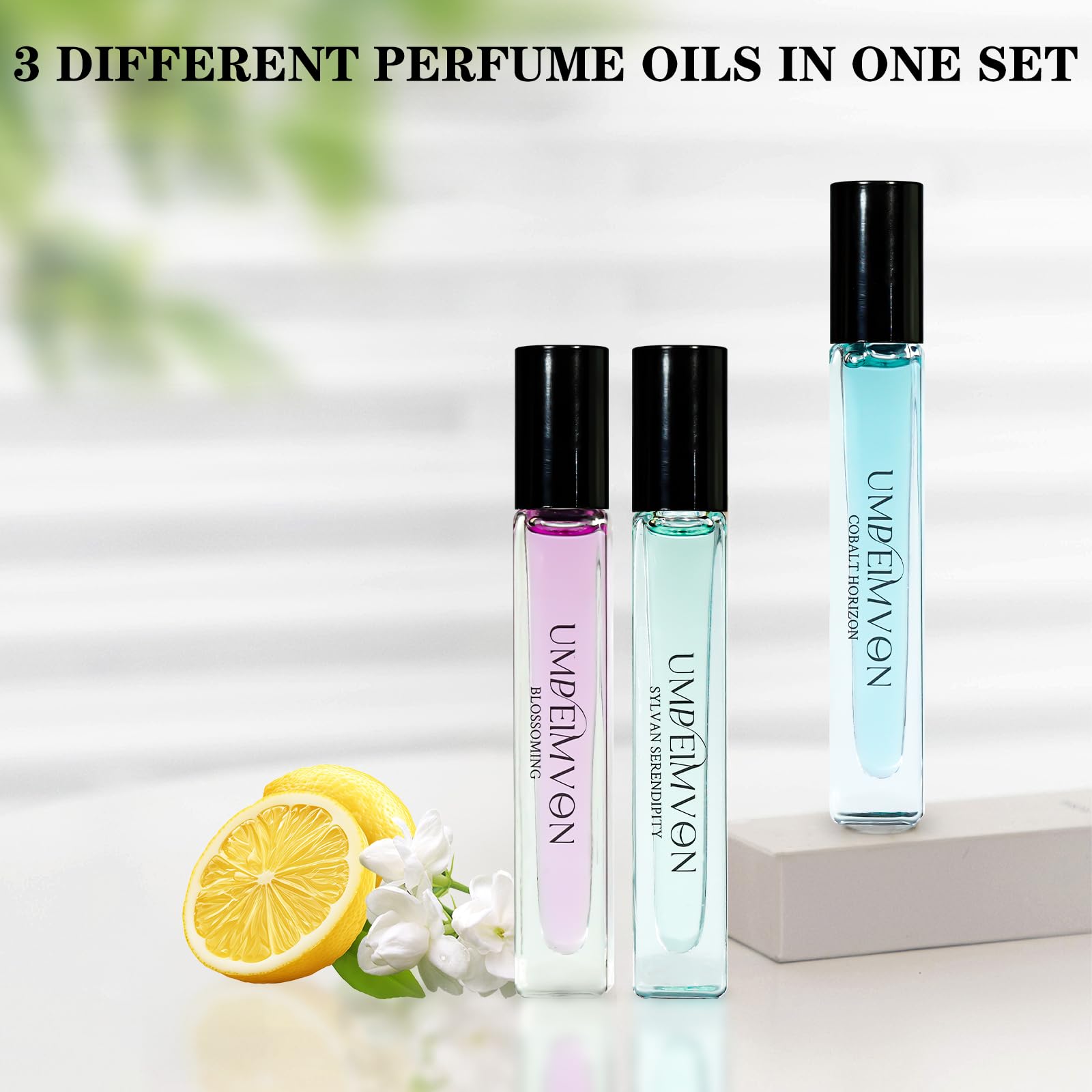Umpeimvon Perfume Oil Roll-On Gift Set – Unisex Scent Trio, Travel-Size 0.33 fl oz Each