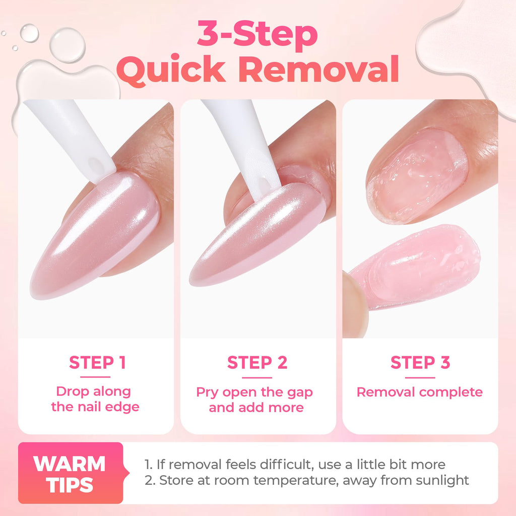 UNA GELLA Nail Glue Remover for Press-On Nails – Gentle, Non-Acetone, 2x10ml