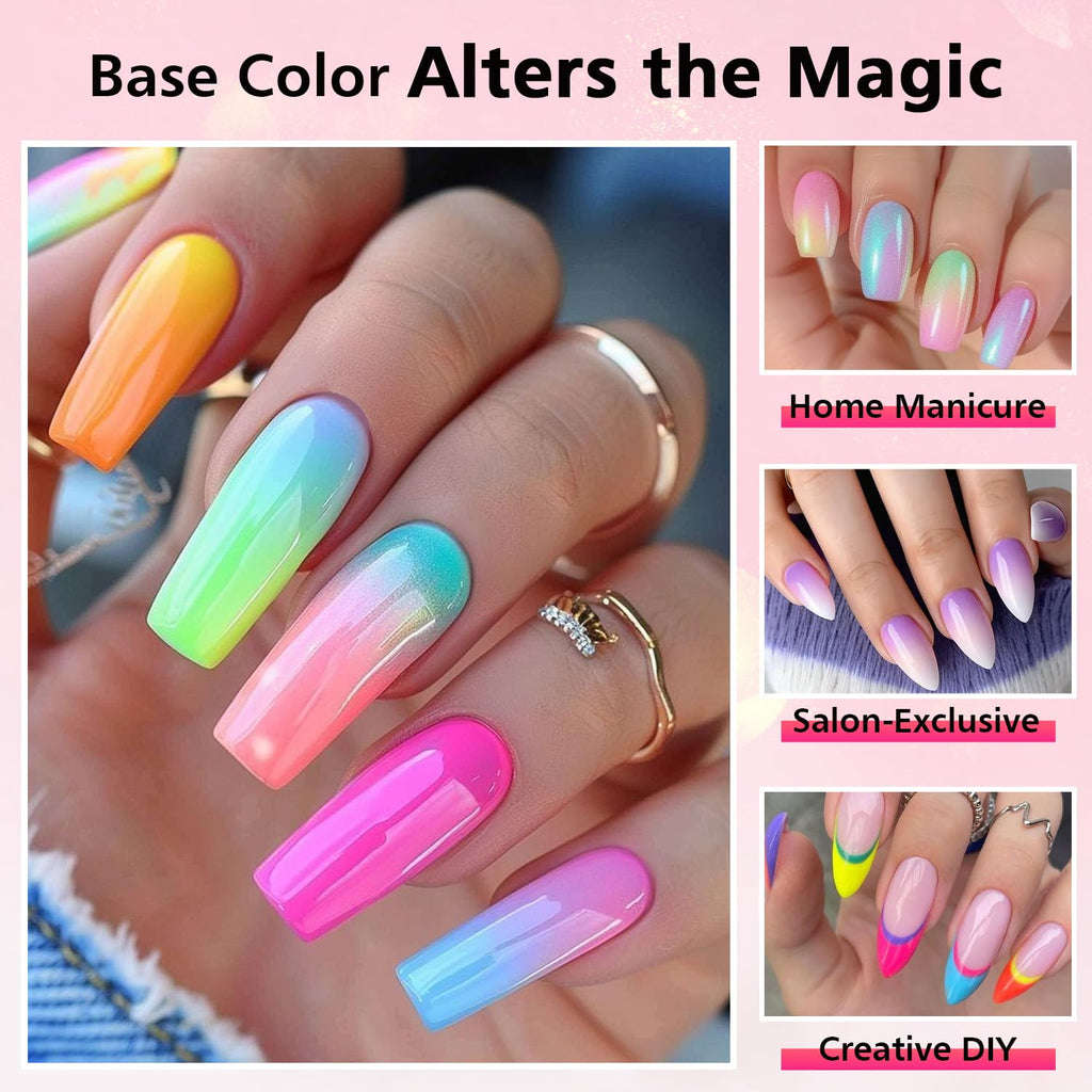 Unbednigt 40 Colors Nail Pigment Powder – Neon Shades, 3 Brushes & Gradient Nail Art
