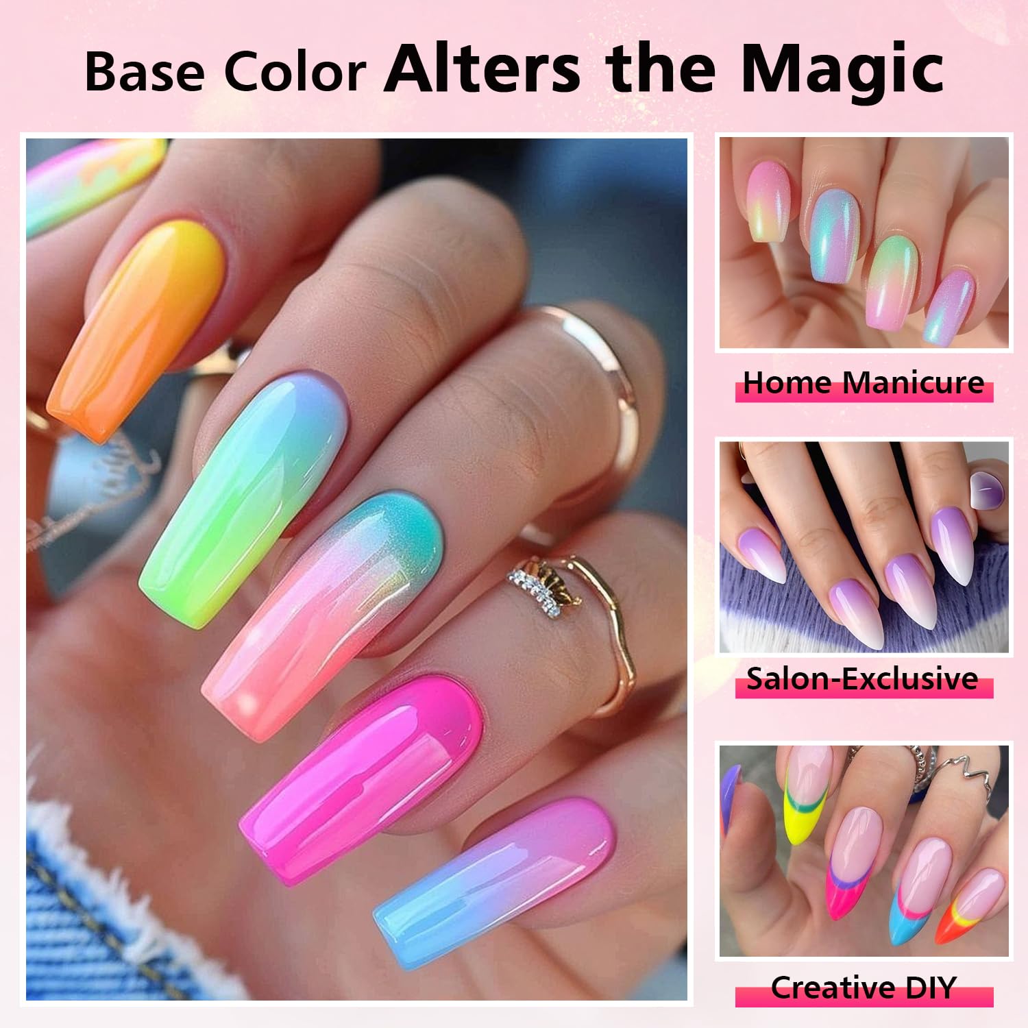 Unbednigt 40 Colors Nail Pigment Powder – Neon Shades, 3 Brushes & Gradient Nail Art
