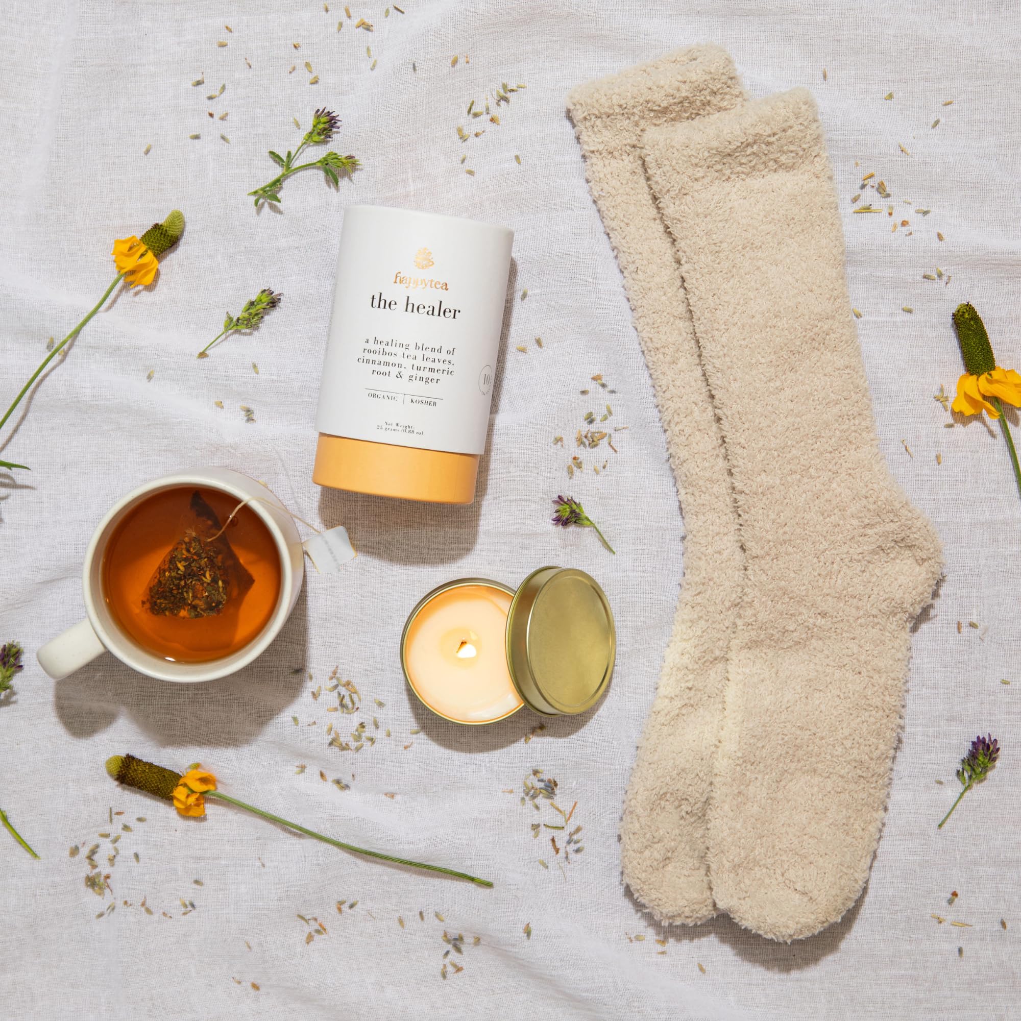 Unboxme Gifts Luxe Get Well Gift Box for Women | Organic Self-Care Basket with Tea, Bath Bomb & Cozy Socks