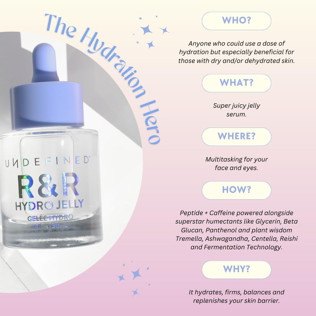 Undefined Beauty R&R Hydro Jelly Serum – Peptides, HA & Ashwagandha