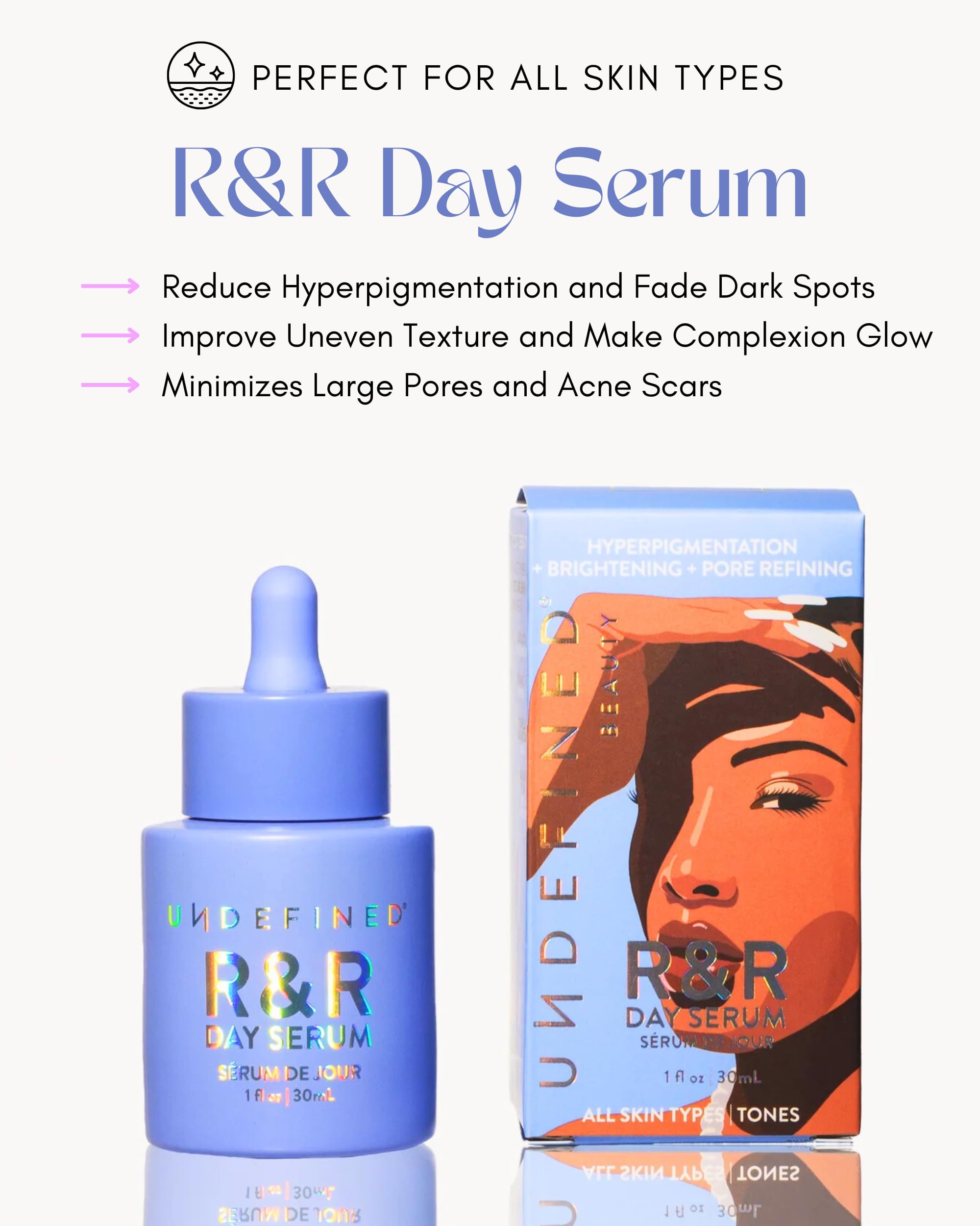Undefined Beauty R&R Day Serum – Brightening Vitamin C, Kojic Acid & Niacinamide for Even Tone