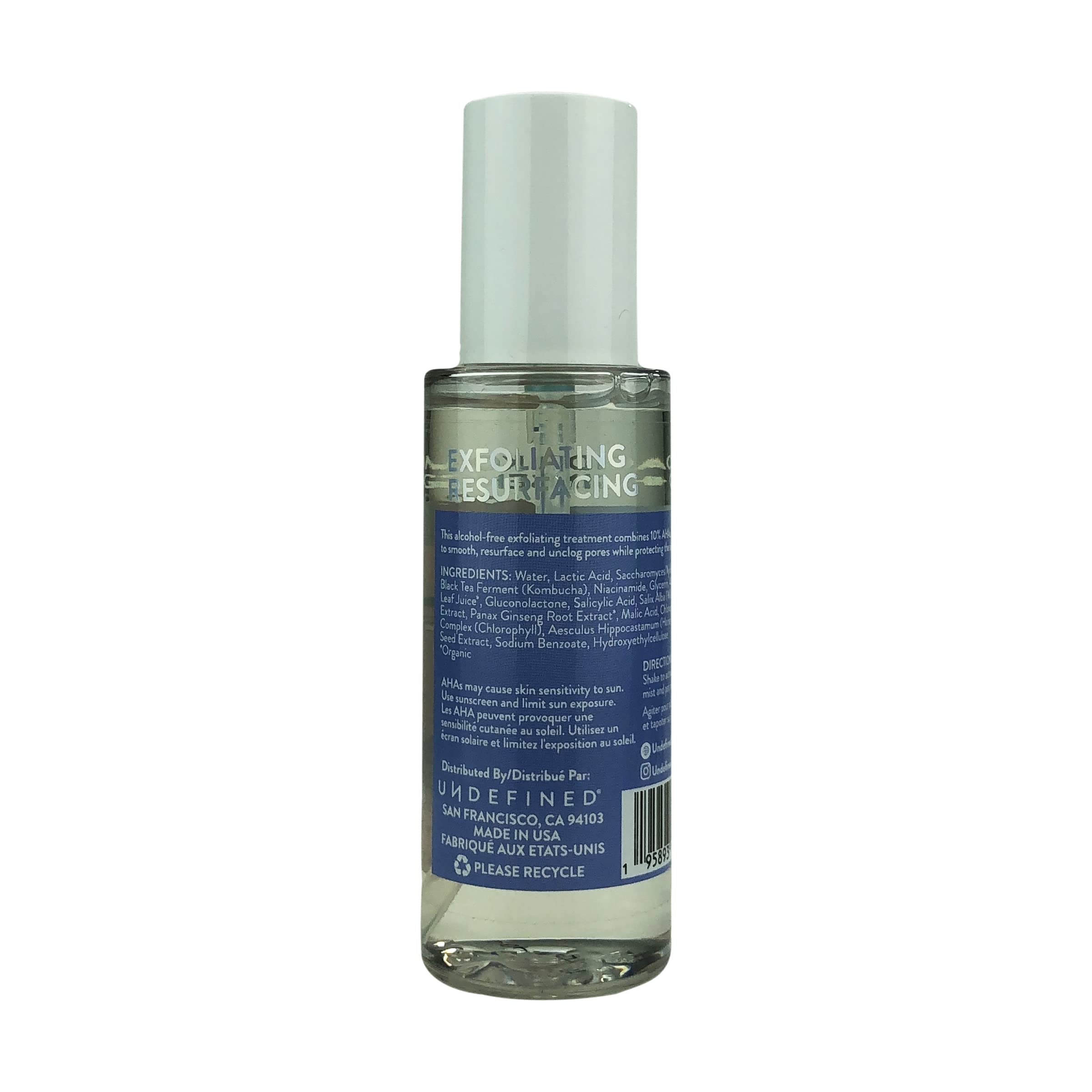 Undefined Beauty R&R Exfoliator – 10% Acid Peel Mist for Smoother Skin (3.3oz)