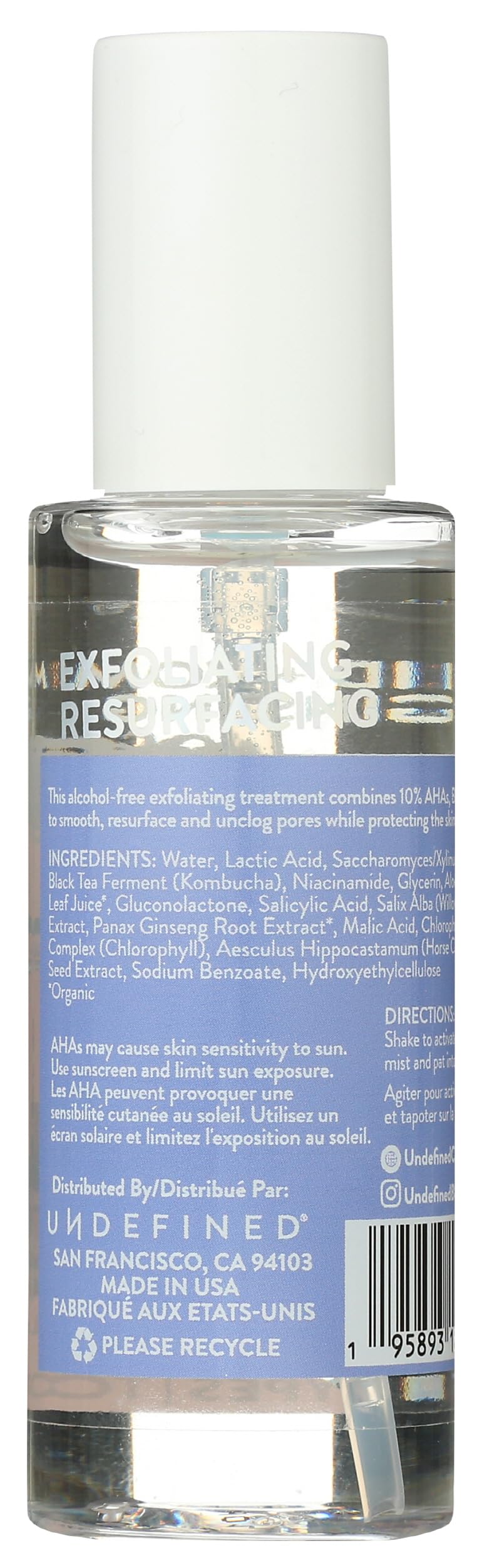 Undefined Beauty R&R Exfoliator – 10% Acid Peel Mist for Smoother Skin (3.3oz)