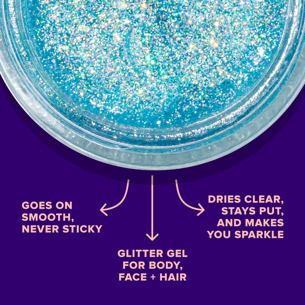 Unicorn Snot Face & Body Glitter Gel Sky Blue - Cosmetic-Grade Holographic Glitter 1.7oz