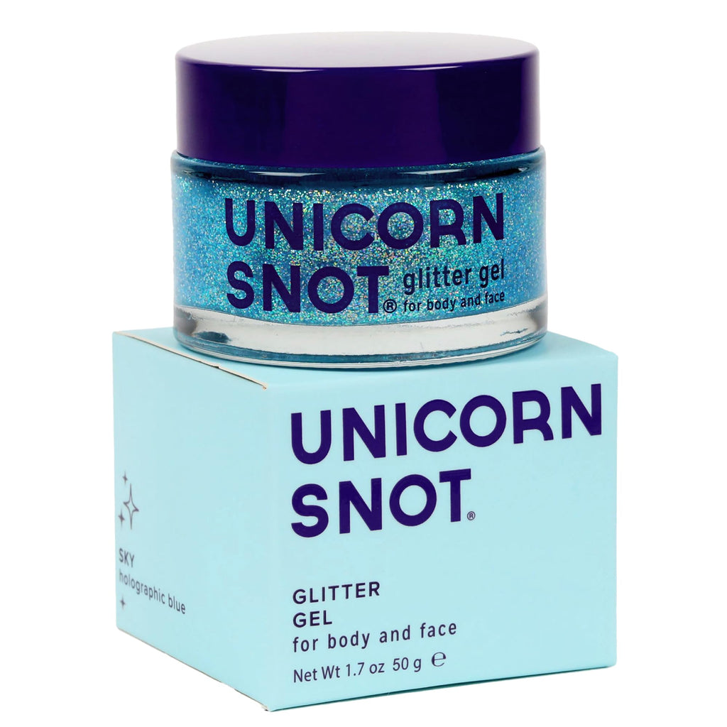 Unicorn Snot Face & Body Glitter Gel Sky Blue - Cosmetic-Grade Holographic Glitter 1.7oz