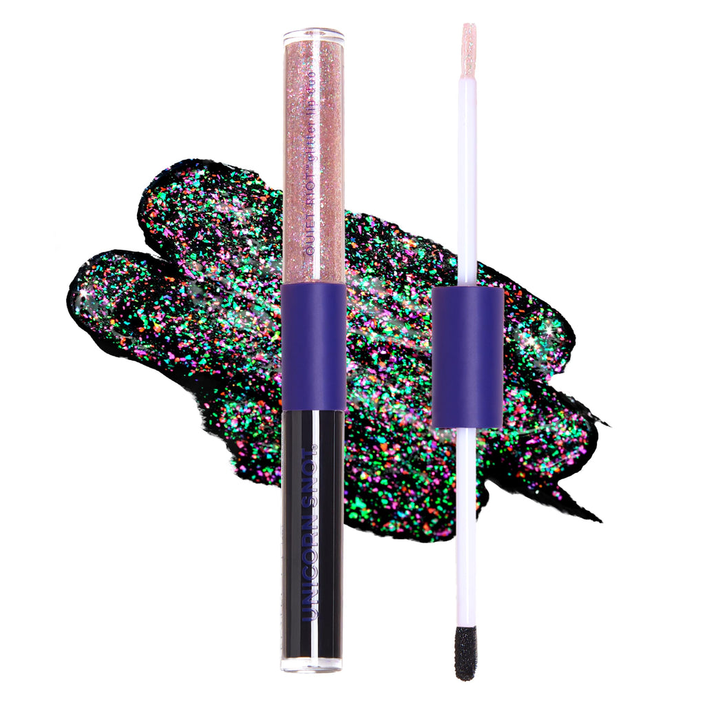 UNICORN SNOT Quiet Riot Glitter Lip Duo | 2-in-1 Matte Lipstick & Plastic-Free Glitter (Chasm) – 0.15oz Lipstick + 0.16oz Gloss