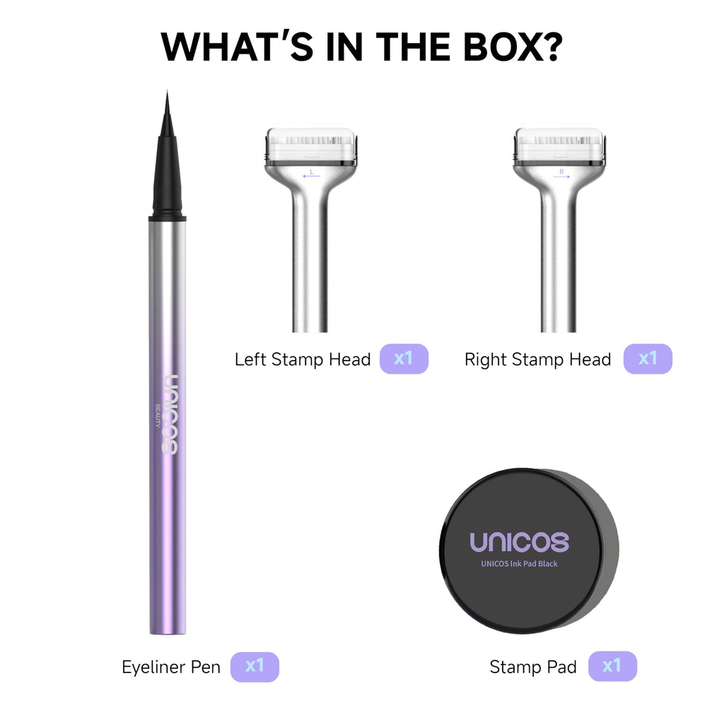 Unicos 2-in-1 Lower Lash Stamp & Ultra-Fine Eyeliner Pen – Waterproof, Smudge-Proof, Natural Look | Gifts for Her