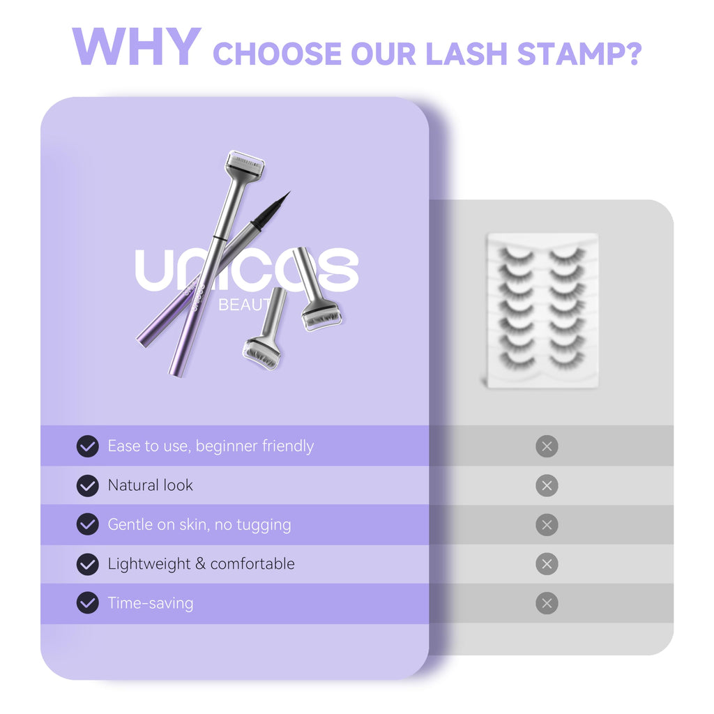 Unicos 2-in-1 Lower Lash Stamp & Ultra-Fine Eyeliner Pen – Waterproof, Smudge-Proof, Natural Look | Gifts for Her