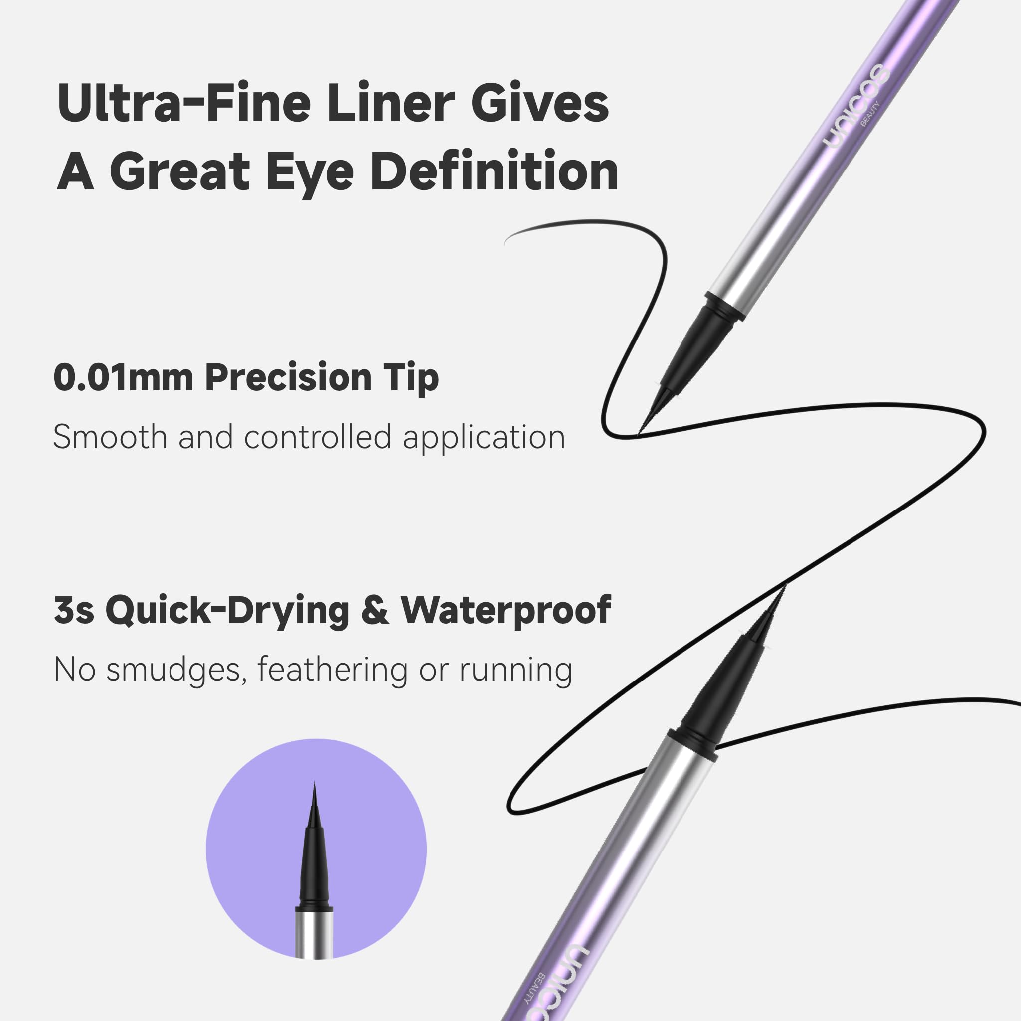 Unicos 2-in-1 Lower Lash Stamp & Ultra-Fine Eyeliner Pen – Waterproof, Smudge-Proof, Natural Look | Gifts for Her