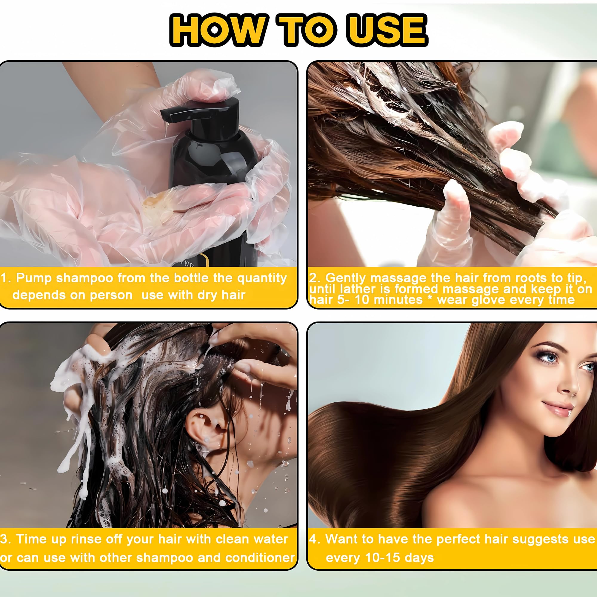 UniNestia Chestnut Brown Hair Dye Shampoo 3-in-1 – Quick Semi-Permanent Gray Coverage