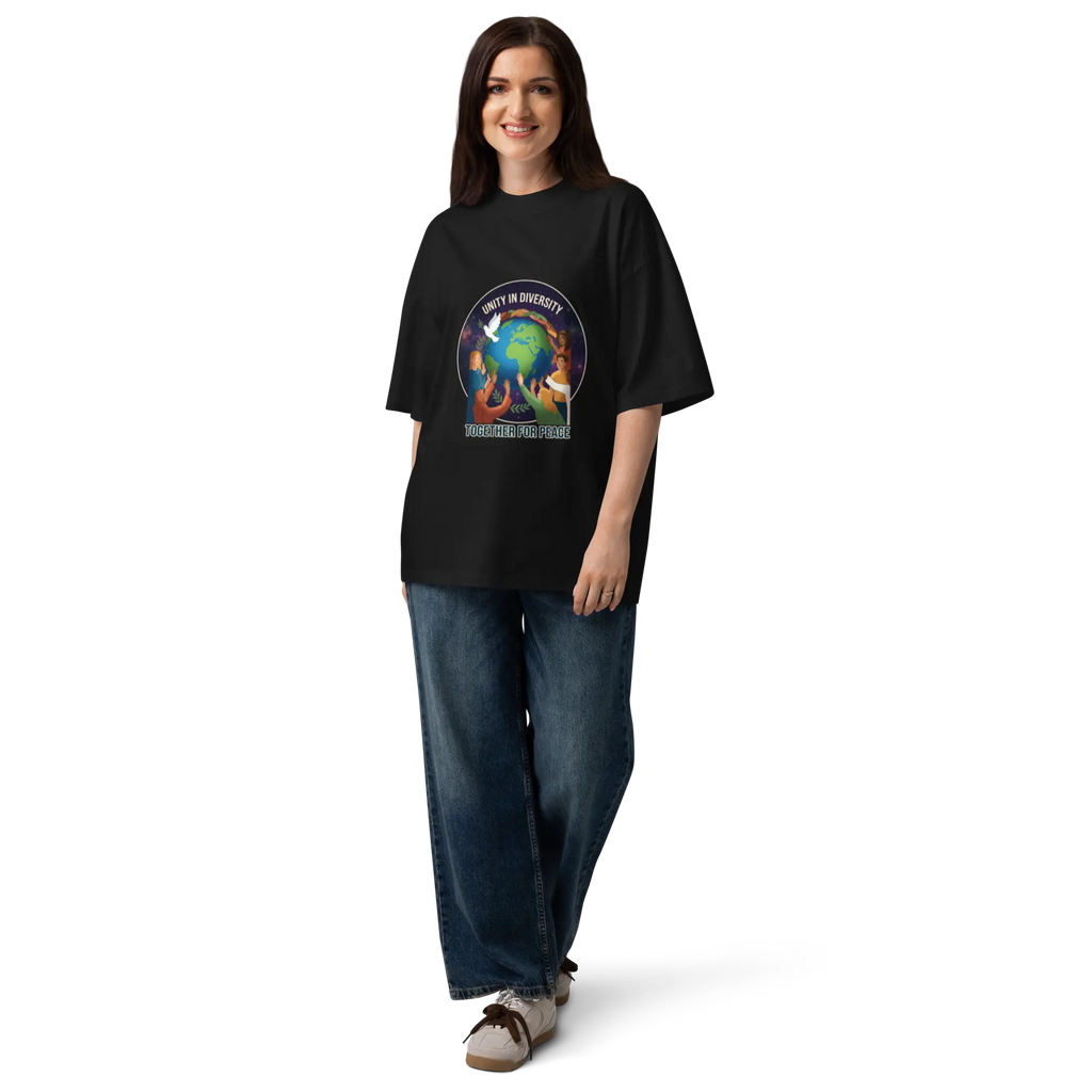Unity Unisex organic oversized high neck t-shirt